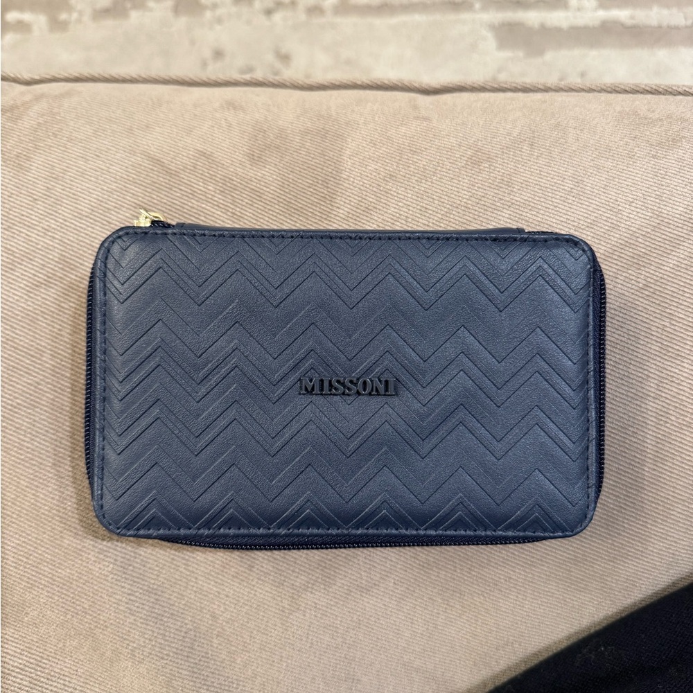 Missoni Blue Chevron Travel Case